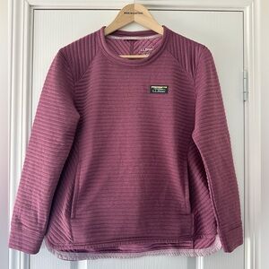 L.L. Bean Airlight UPF 50+ Knit Crewneck Bramble Berry Heather Pullover